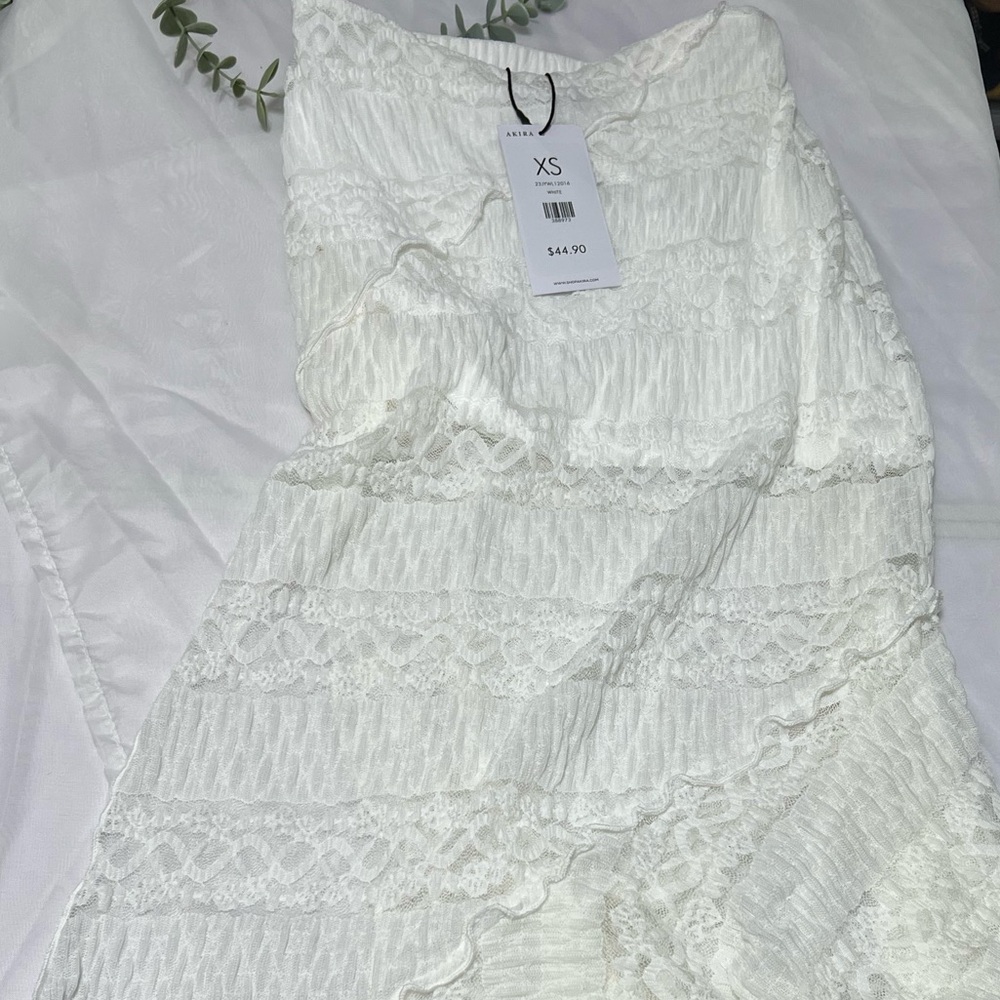 Akira White Eyelet Maxi Skirt Cottagecore Tiered Extra Small